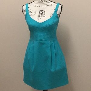 Nanette Lepore aqua cotton spandex pique dress